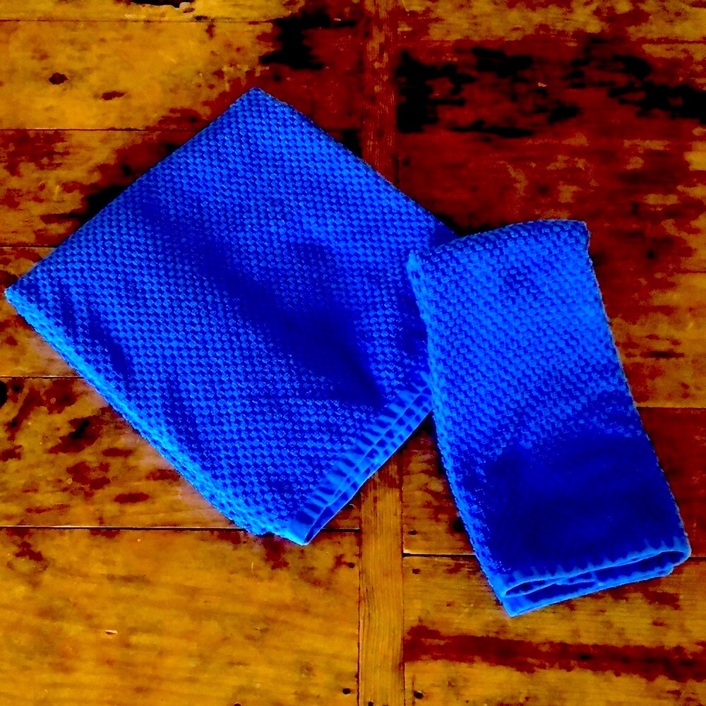 Juicy Couture Royal Blue Towels One Large Towel and One Hand Towel